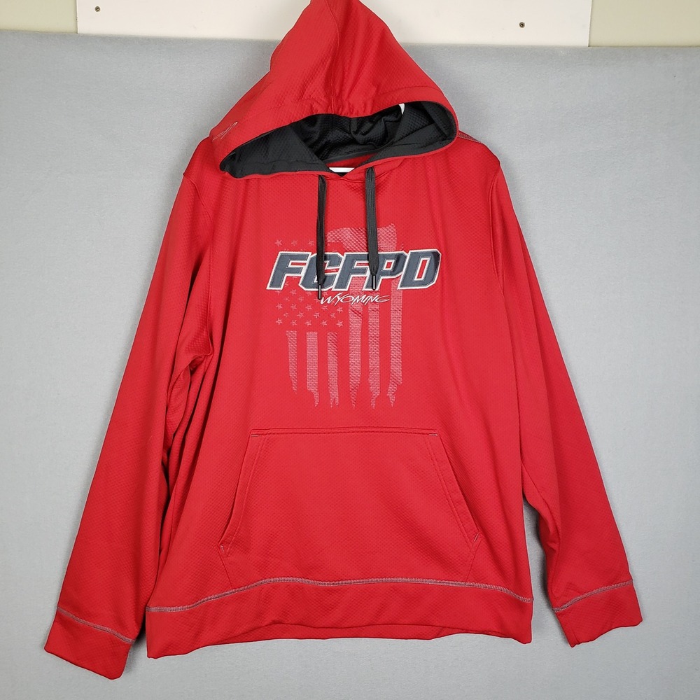 Fremont County Fire Protection District Hoodie Red Black FCFPD Wyoming‎ Size XL